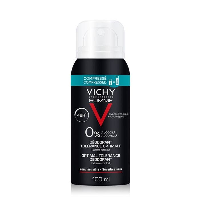 Spray Compresse Tolérance Optimale 48h 100ml Déodorant Peau Sensible Vichy