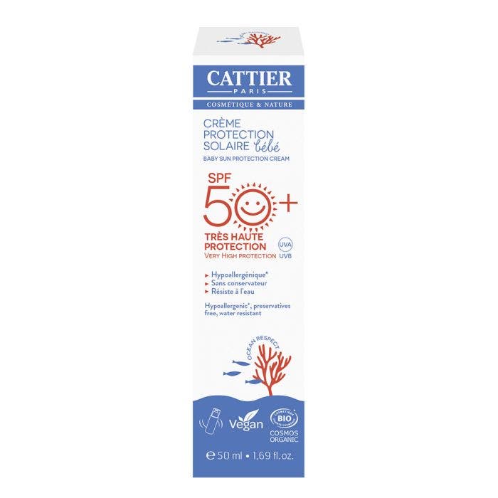 Creme Protection Solaire Spf50+ Bio 50ml Bebe Cattier