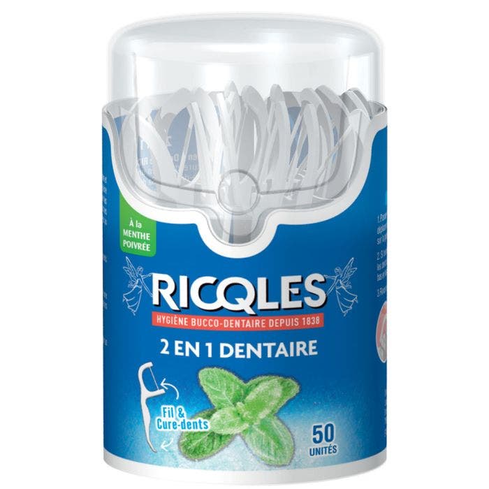 FIL DENTAIRE 2 EN 1 - 50 UNITES RICQLES JUVASANTE
