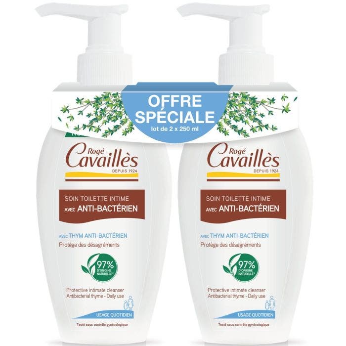 Soin Toilette Naturel spécial AntiBactérien 2x250ml Intime Rogé Cavaillès