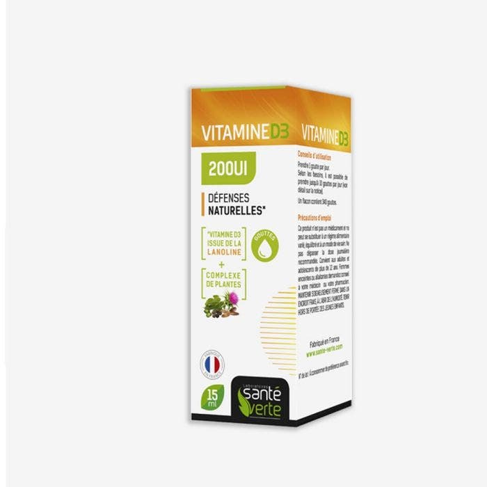 Vitamine D3 200UI 15 ml Sante Verte