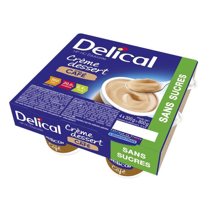 Creme Dessert Hyperprotidique Hypercalorique Sans Sucres 4x200g Delical
