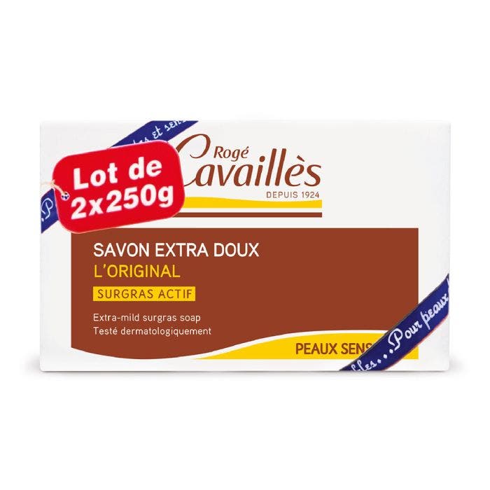 SAVON SURGRAS EXTRA-DOUX 2X250G ROGE CAVAILLES
