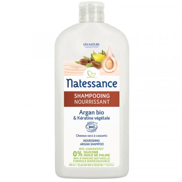 Shampooing Nourrissant Bio 500ml Argan Et Keratine Vegetale Natessance