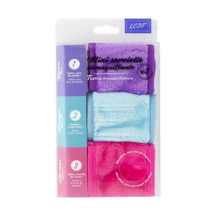 MINI SERVIETTES DEMAQUILLANTES LOT DE 3 LE COMPTOIR DES TENDANCES
