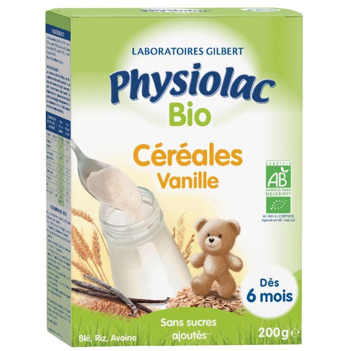 Cereales Vanille Ble Riz Avoine Bio Des 6 Mois 200g Physiolac