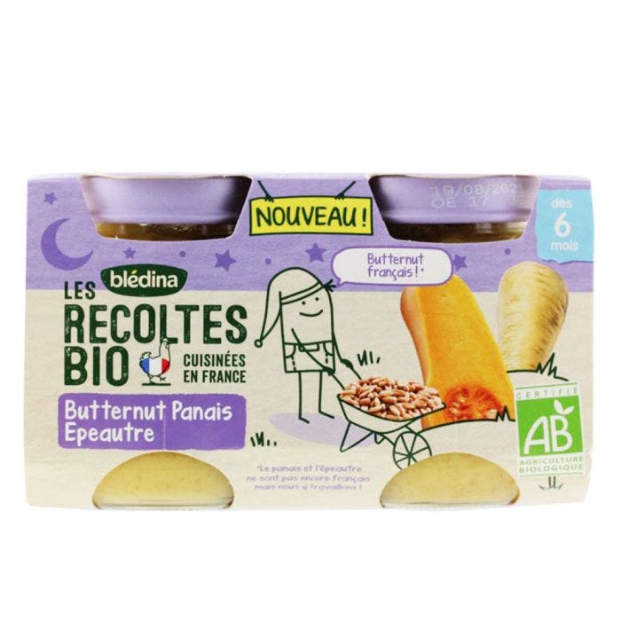 Plat Bebe Nuit Butternut Panais Epautre Bio 2x130g Les Recoltes Bio Des 6 Mois Bledina Bledina Easypara