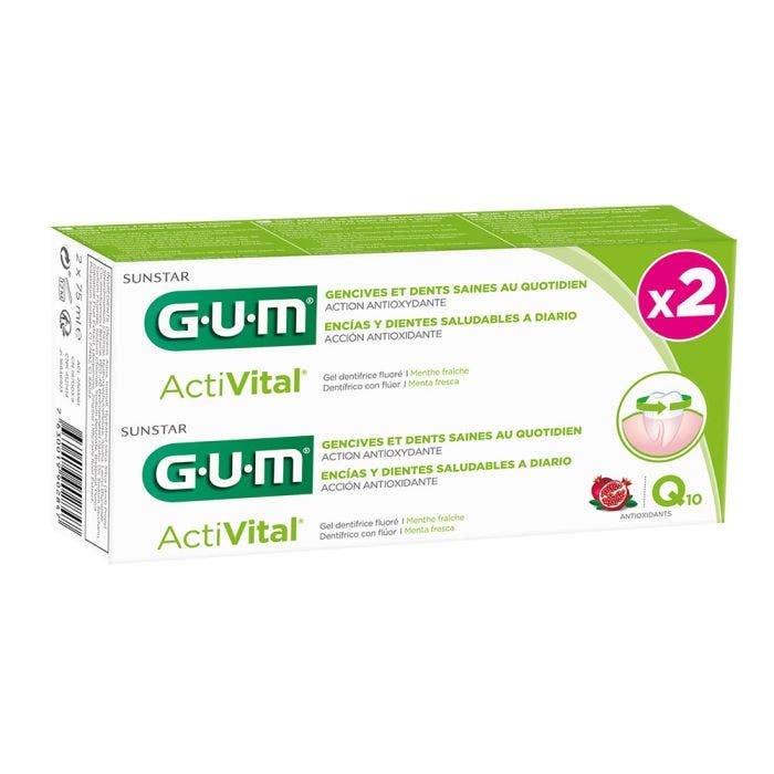Dentifrice Gencives Et Dents Saines Q10 2x75ml ActiVital Gum
