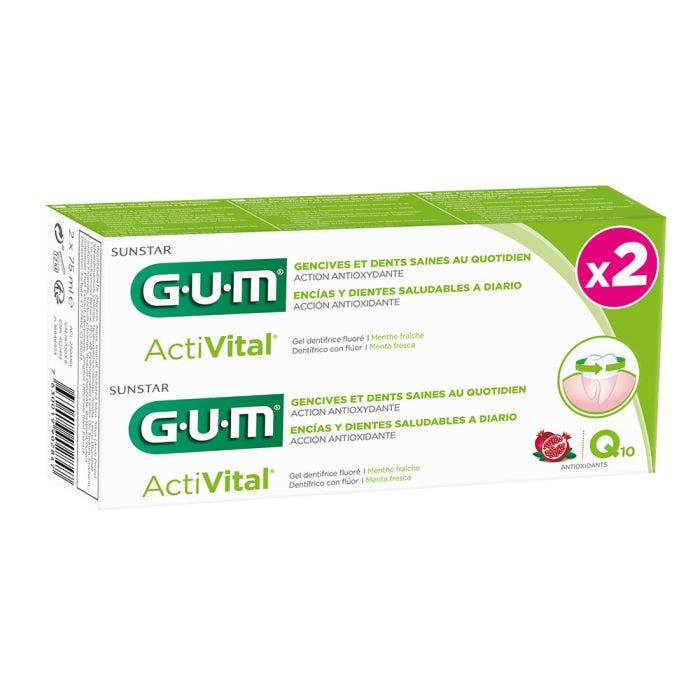 Dentifrice Gencives Et Dents Saines Q10 2x75ml ActiVital Gum