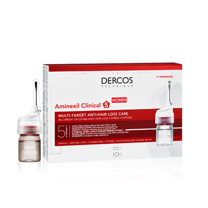 Traitement Anti Chute Cheveux Aminexil Femme Clinical 5 21x6ml Dercos Vichy