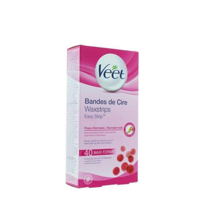 Bandes De Cire Maxi Format Peaux Normales X40 Easy Strip Veet