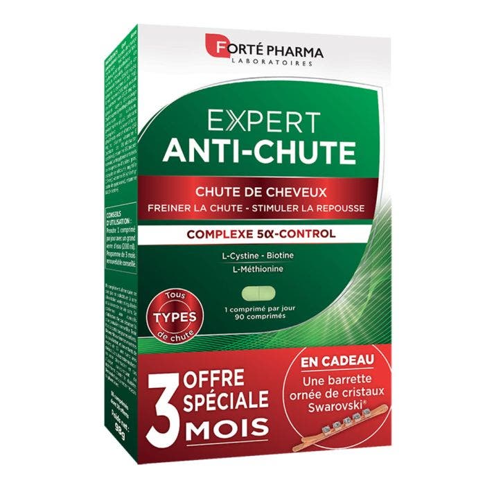 Expert Anti-chute 3x30 Comprimes Barette Swarovski offerte Forte Pharma