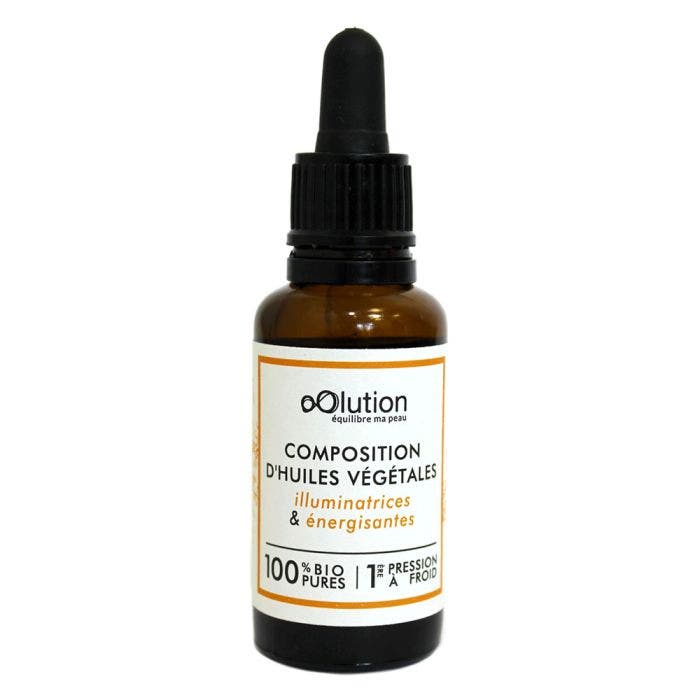 Composition d'huiles illumintracies et énergisantes Bio 30ml Tous types de peaux oOlution