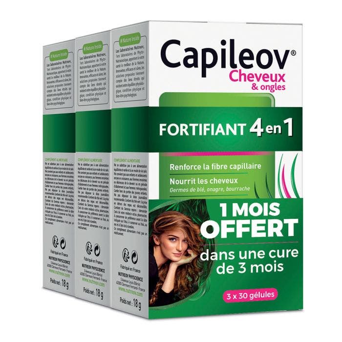 Fortifiant 4-en-1 Cheveux 3x30 Gélules Nutreov