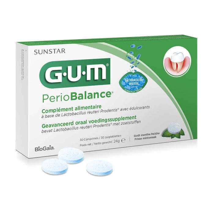Pastilles A Sucer Menthe 30 Comprimes PerioBalance Gum