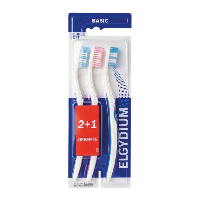 Brosse A Dents Basic Souple Trio Elgydium