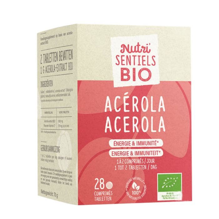 Acérola Bio 28 comprimés Nutri'sentiels Energie et immunité Nutrisante