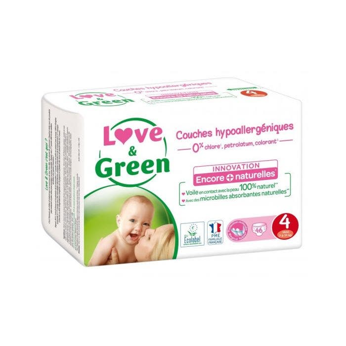 Couches hypoallergéniques Taille 4 x46 7 à 14kg Love&Green