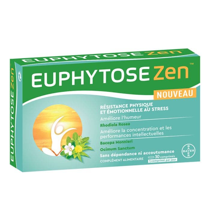 Zen 30 comprimés Euphytose Résistance physique et émotionnelle au stress Bayer