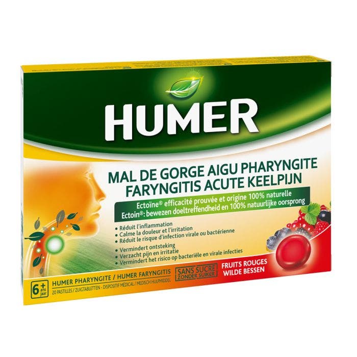 Mal De Gorge Aigu Pharyngite 20 Pastilles Humer
