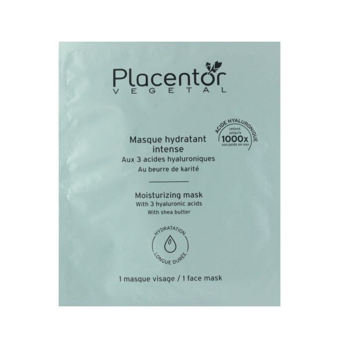 Masque hydratant intense Aux 3 acides hyaluroniques Au beurre de karité x1 unité Placentor Végétal