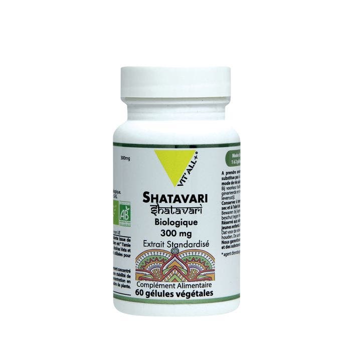Shatavari Biologique 300mg Extrait Standardise 60 Gélules Vit'All+