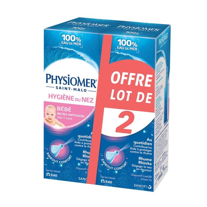 Hygiene Du Nez Bébé Micro-diffusion 2x115ml Physiomer