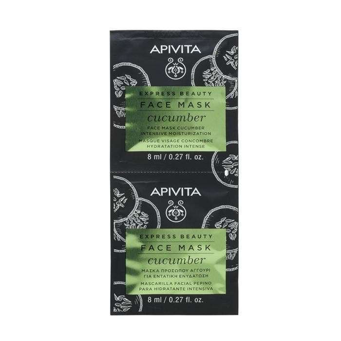 Masque Visage Hydratation Intense au Concombre 2x8ml Express Beauty Apivita