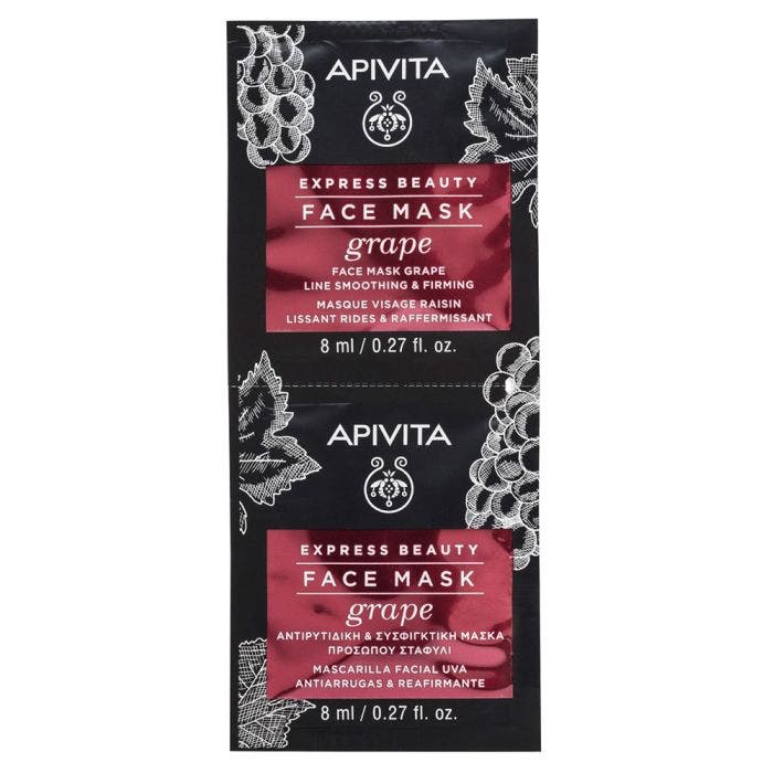 Masque Visage Lissant et Raffermissant Au Raisin 2x8ml Express Beauty Apivita