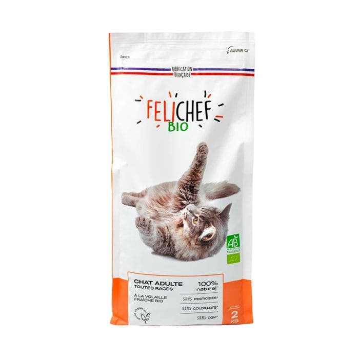 Croquettes Bio Felichef 2kg Pour Chat Adulte Sauvale Production Easypara