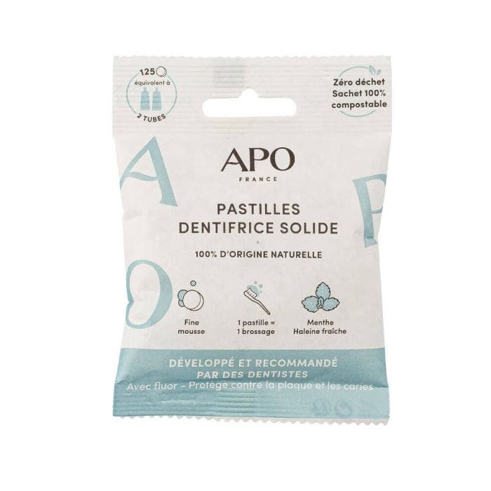 Dentifrice solide menthe 125 pastilles APO France