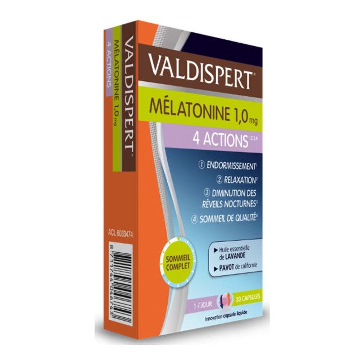 Mélatonine 1mg 4 Actions 30 Comprimés Valdispert