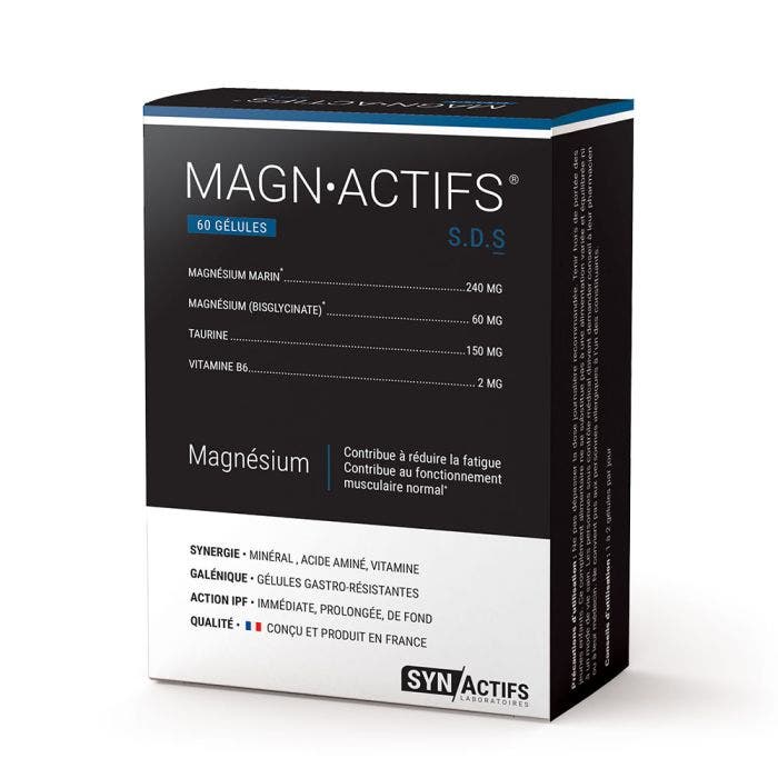 Magnactifs 60 Gelules Magnésium Synactifs