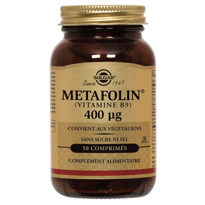 Metafolin® 400 µg Vitamine B9 brevetée x50 comprimés Solgar