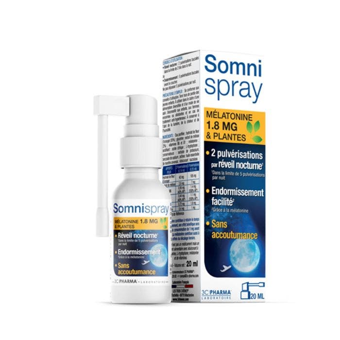 SOMNISPRAY 20ml Mélatonine 1,8mg et plantes 3C Pharma