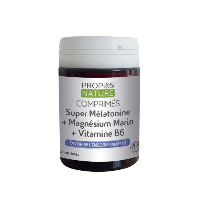 Super Mélatonine + Magnésium Marin + Vitamine B6 60 comprimés Propos'Nature