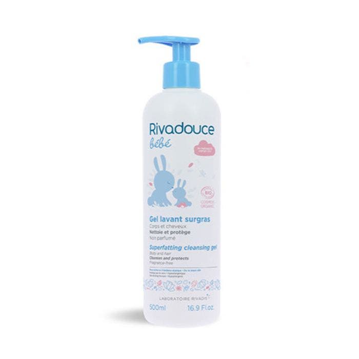 Gel lavant surgras non parfumé bio 500ml Bébé Corps et cheveux Rivadouce