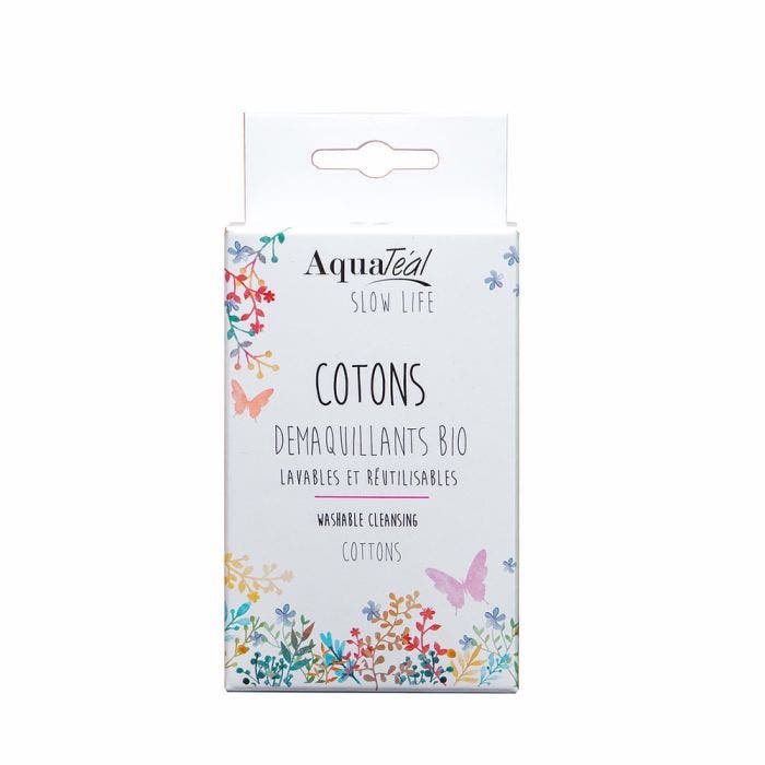 Cotons Bio Demaquillants Lavables Aquateal pack de 6 cotons Aquateal