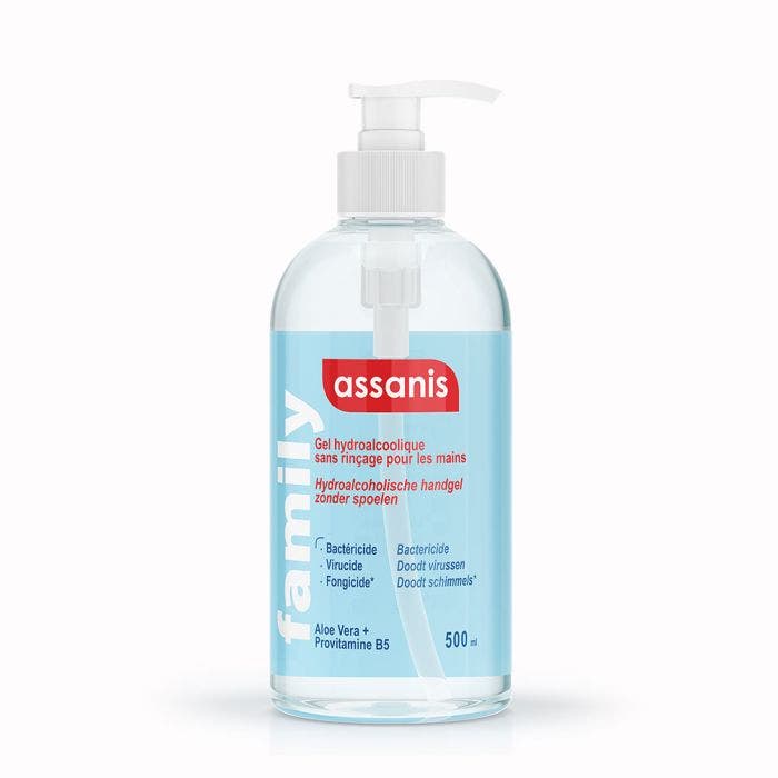 Gel Hydroalcoolique Pompe 500ml Family Assanis