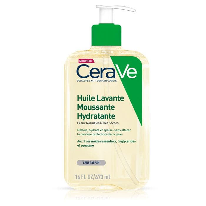Huile Lavante Moussante Hydratante 473ml Cleanse Corps peaux normales à très sèches Cerave