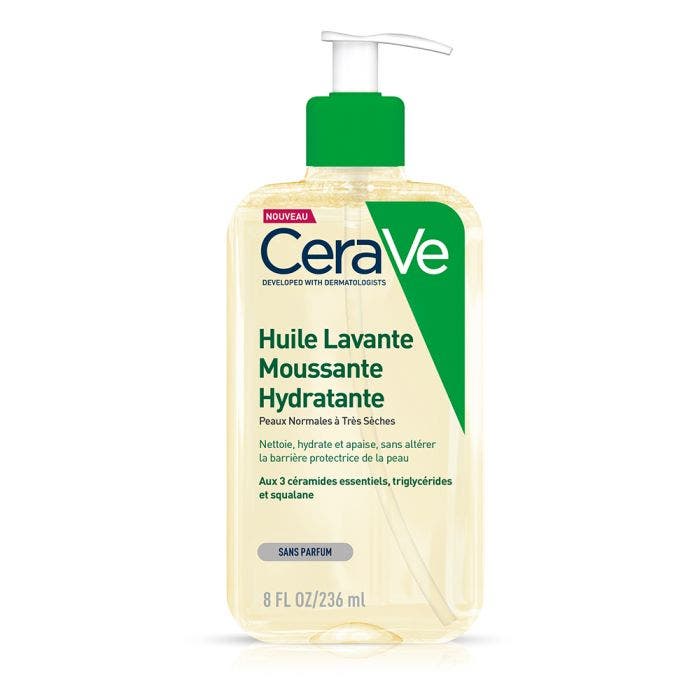 Huile Lavante Moussante Hydratante 236ml Cleanse Corps peaux normales à très sèches Cerave