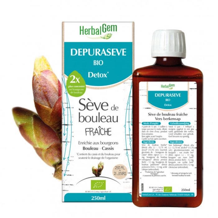 Seve De Bouleau Fraiche Depuraseve Bio Detox 250ml Herbalgem