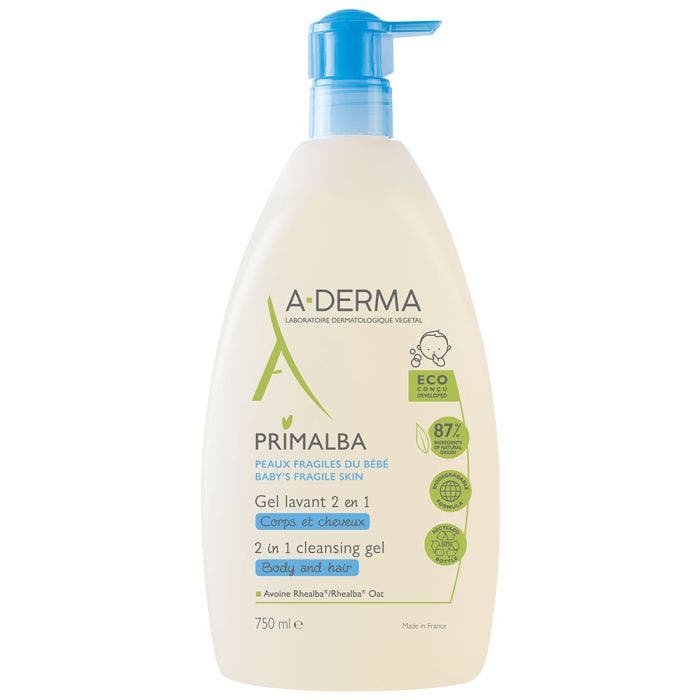 Gel Lavant 2 En 1 Pompe Pack Eco Concu 750ml Primalba A-Derma