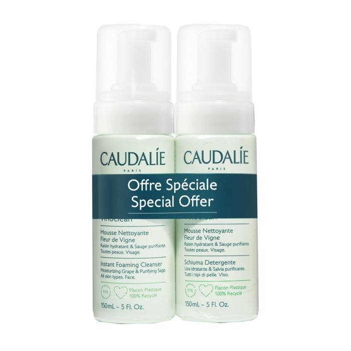Mousse Nettoyante 2x150ml Vinoclean Visage Caudalie