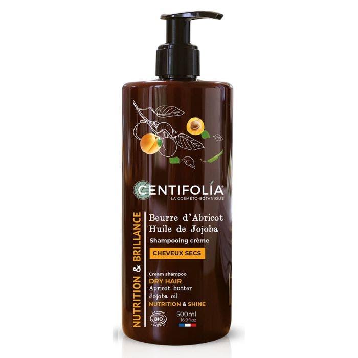 Shampooing crème cheveux secs Beurre d'Abricot / Huile de Jojoba 500ml Shampooings Centifolia