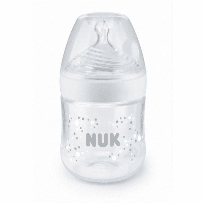 0-6 mois fille NUK Nature Sense Bouteille en plastique avec contrôle de la température 150 ml avec petite ouverture en silicone