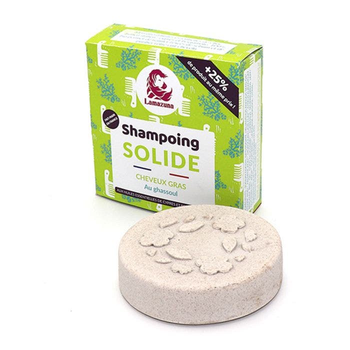 Shampoing Solide Au Ghassoul Avec He 70g Cheveux Gras Lamazuna