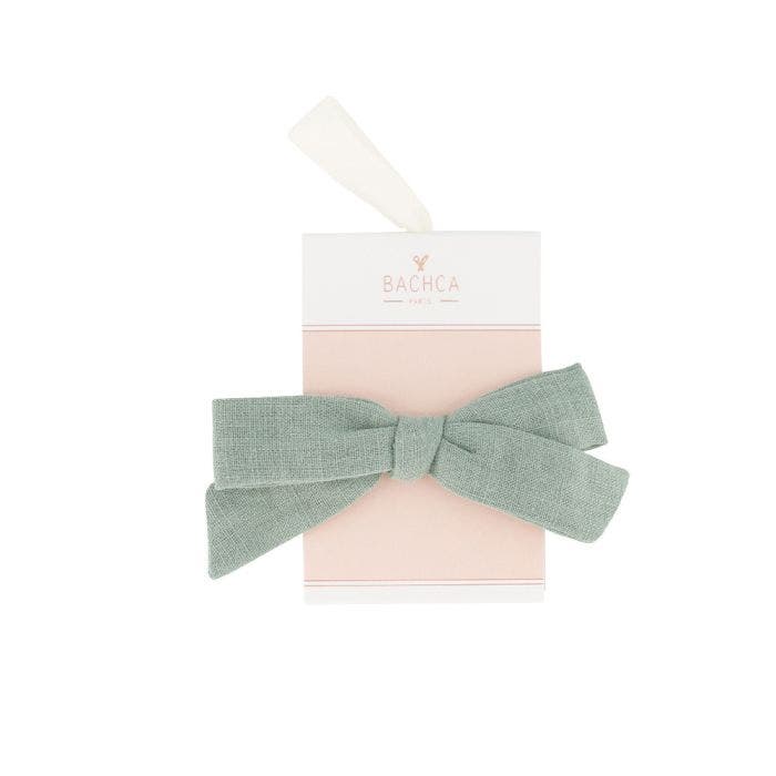 Barrette croco nœud vert de gris Bachca