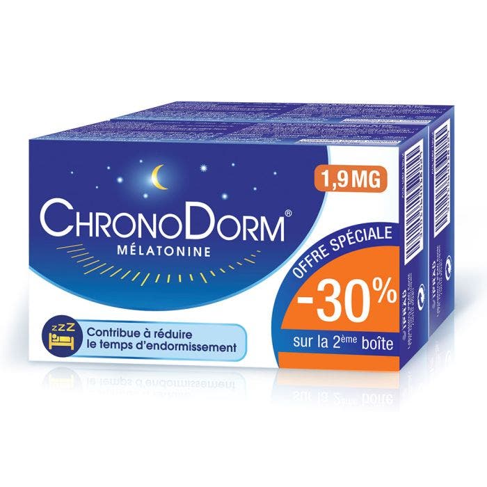Melatonine 2x30 Comprimes Sublinguaux 1,9mg Chronodorm