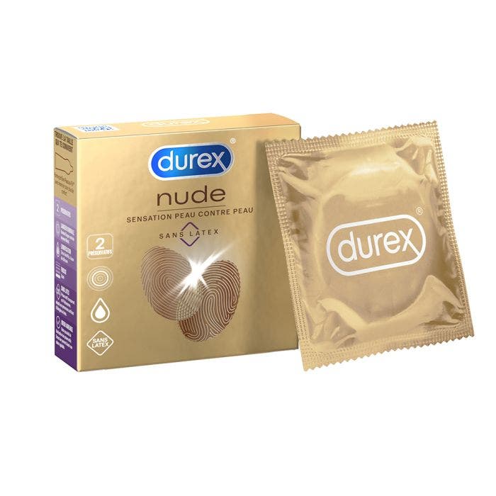 Préservatifs Nude Sans Latex - Sensation Peau contre Peau X2 Durex